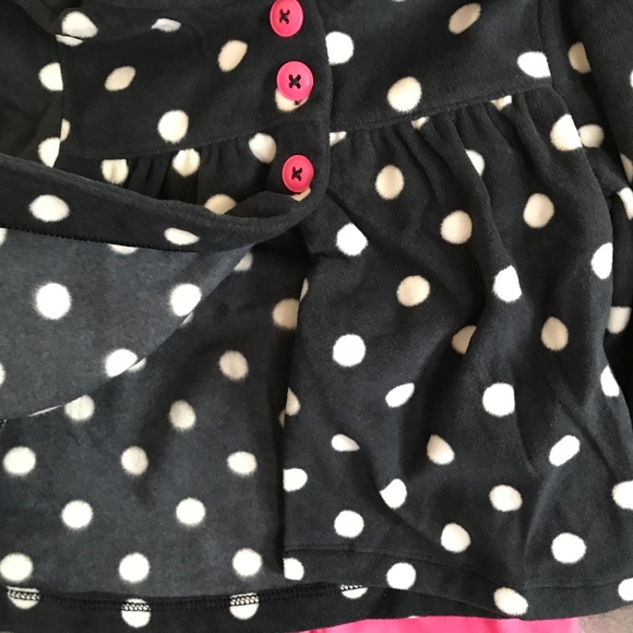 CARTER’S 3-Piece Fleece Hoodie Set Polka Dot Black White Pink Size 18 Months NWT - Picture 5 of 14